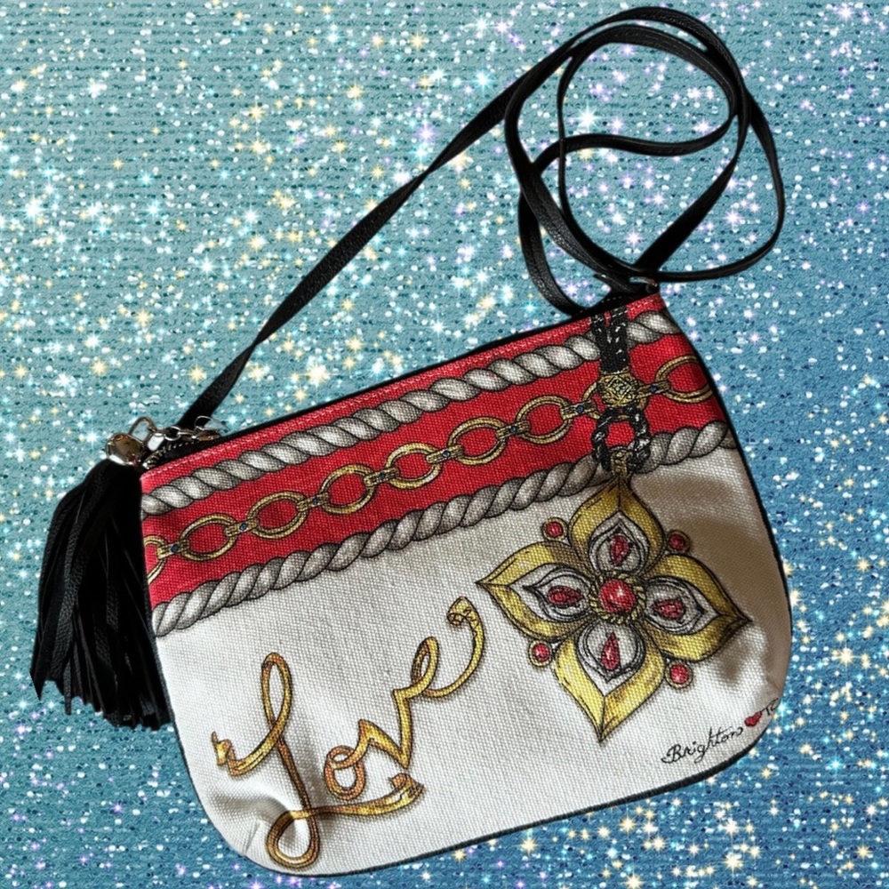Brighton LOVE Glitter & Go Pouch Crossbody NWT